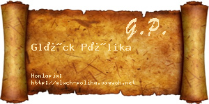 Glück Pólika névjegykártya